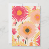 Moderne Roze & Gele Retro Bloemenbruiloft Save The Date (Achterkant)