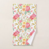 Moderne Roze & Gele Roos Bad Handdoek (Handdoek)