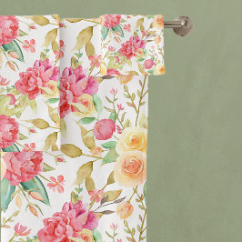 Moderne Roze & Gele Roos Bad Handdoek