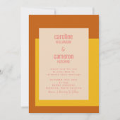 Moderne roze gele terracotta Geometric Wedding Kaart (Voorkant)