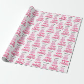 Moderne Roze Gelukkige Valentijnsdag Script Teddyb Cadeaupapier (Uitgerold)