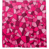 Moderne Roze Geometrisch Mozaïekpatroon Douchegordijn (Voorkant)