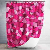 Moderne Roze Geometrisch Mozaïekpatroon Douchegordijn