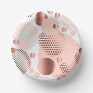 Moderne Roze Geometrische Abstracte Papieren Borde Kommen