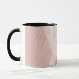 Moderne Roze Geometrische Batik Mok