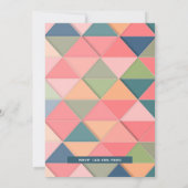Moderne Roze Geometrische Half Verjaardagsfeest Kaart (Achterkant)
