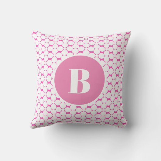 Moderne roze geometrische monogram Baby ursery Kussen (Achterkant)
