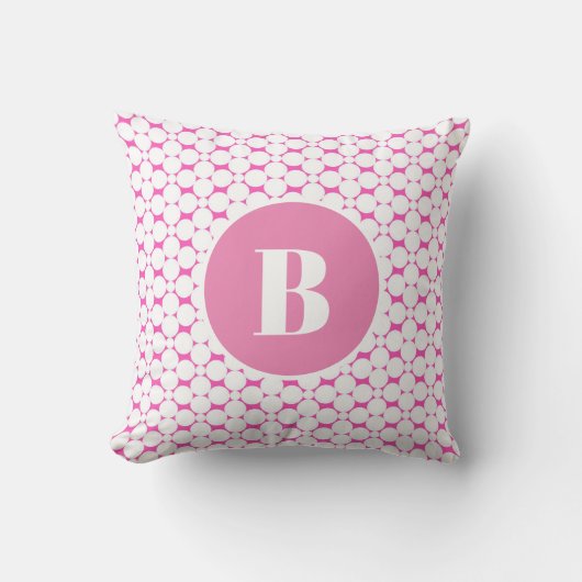 Moderne roze geometrische monogram Baby ursery Kussen (Voorkant)