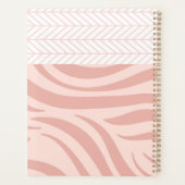Moderne Roze Geometrische Zebra Trendy Monogram Planner (Achterkant)