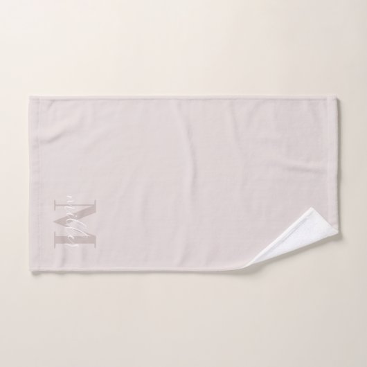 Moderne roze gepersonaliseerde familienaam monogra bad handdoek (Handdoek)