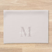 Moderne roze gepersonaliseerde familienaam monogra theedoek