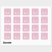 Moderne Roze Gepersonaliseerde Monogramnaam - Vierkante Sticker (Vel)