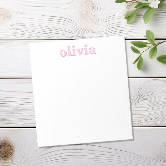 Moderne roze gepersonaliseerde naam notitieblok