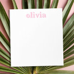 Moderne roze gepersonaliseerde naam notitieblok<br><div class="desc">Creëer uw eigen gepersonaliseerde notitieblok met aangepaste initiaal naam in roze kleur en moderne minimalistische typografie.</div>