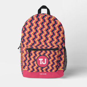 Moderne roze gepersonaliseerde school bedrukte rugzak