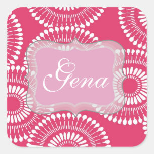 Moderne roze gepersonaliseerde Stickers