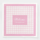 Moderne Roze Geplakte servetten Gepersonaliseerd E (Voorkant)