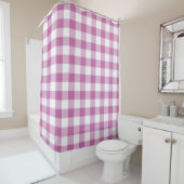 Moderne roze geruite Gingham ruit Douchegordijn (In situ)