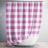 Moderne roze geruite Gingham ruit Douchegordijn