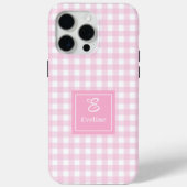 Moderne Roze Geruite iPhone Hoes – Doorzichtige Na (Achterkant)