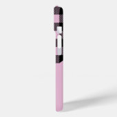 Moderne Roze Geruite Patroon Naam Case-Mate iPhone Case (Achterkant / Links)