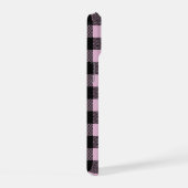 Moderne Roze Geruite Patroon Naam iPhone 15 Case (Rechterkant)
