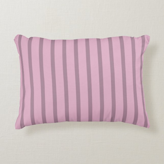 Moderne roze gestreepte roos accent kussen (Voorkant)