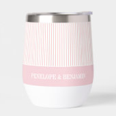 Moderne Roze Gestreepte Trouwjurk (Links)
