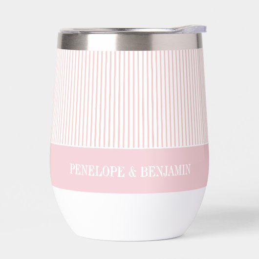 Moderne Roze Gestreepte Trouwjurk (Links)