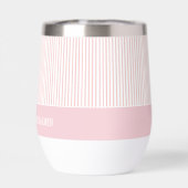 Moderne Roze Gestreepte Trouwjurk (Achterkant)