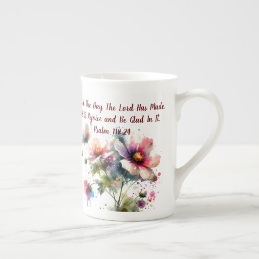 MODERNE ROZE-GEWELDDADIGE BLOEM PORSELEIN KOP (Rechts)