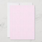 Moderne Roze Gingham Foto Afstudeerfeest Kaart (Achterkant)