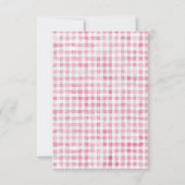 Moderne Roze Gingham Rechtstreeks Van De Markt Dan Bedankkaart (Achterkant)