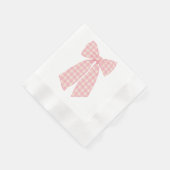 Moderne Roze Gingham Romantische Coquette Bow Gece Servet (Hoek)