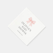 Moderne Roze Gingham Strik Baby Shower Servet (Hoek)