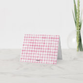 Moderne Roze Gingham Vers Van De Markt Bedankkaart (Achterkant)