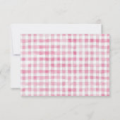 Moderne Roze Gingham Vers Van De Markt Dank je wel Bedankkaart (Achterkant)