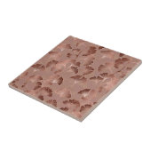 Moderne Roze Ginkgo Blad Luxe Patroon Tegeltje (Zijkant)