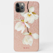 Moderne roze girale monogram gepersonaliseerd magn Case-Mate iPhone case (Achterkant)