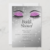 Moderne Roze Glam Ogen Bruidsfeest Kaart (Voorkant)