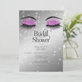 Moderne Roze Glam Ogen Bruidsfeest Kaart (Staand voorkant)