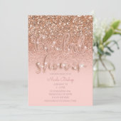 Moderne Roze Glamour Glitter Bruiloft Feest Kaart (Staand voorkant)
