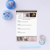 Moderne roze glans designer 6 foto haarstylist flyer (Enkel)