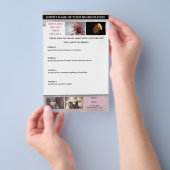 Moderne roze glans designer 6 foto haarstylist flyer (Hand)