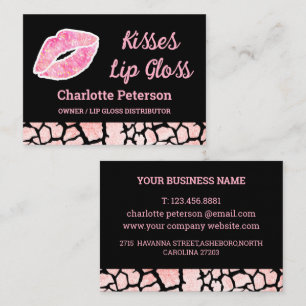 Moderne Roze Glans Lipgloss Visitekaartje