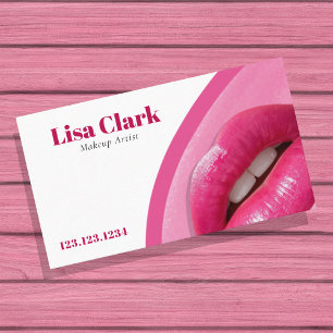 Moderne Roze Glans Lippen Schoonheid Make-up Artie Visitekaartje