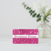 Moderne Roze Glitter Aangepaste Gepersonaliseerde Visitekaartje (Staand voorkant)
