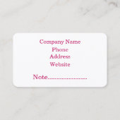 Moderne Roze Glitter Aangepaste Gepersonaliseerde Visitekaartje (Achterkant)