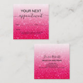 Moderne roze Glitter Appointment Card Afsprakenkaartje (Voorkant / Achterkant)