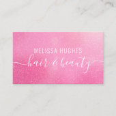 Moderne roze Glitter Appointment Card Visitekaartje (Voorkant)